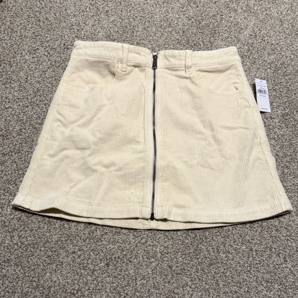 American Eagle Cream Corduroy Skirt